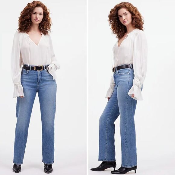New! Madewell The Petite Curvy '90s Straight Jean rondell wash, size 25P - Picture 2 of 15